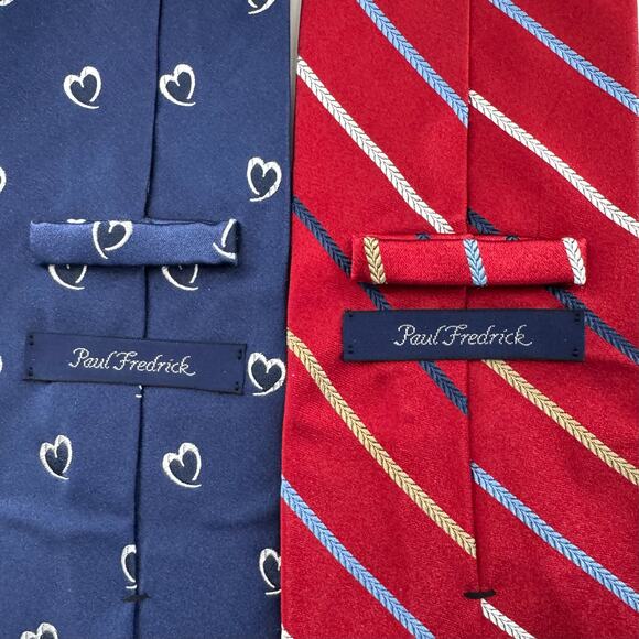 Paul Frederick - Men’s 100% Silk Neck Tie Lot of 2 Italian Silk Made USA - Picture 4 of 5